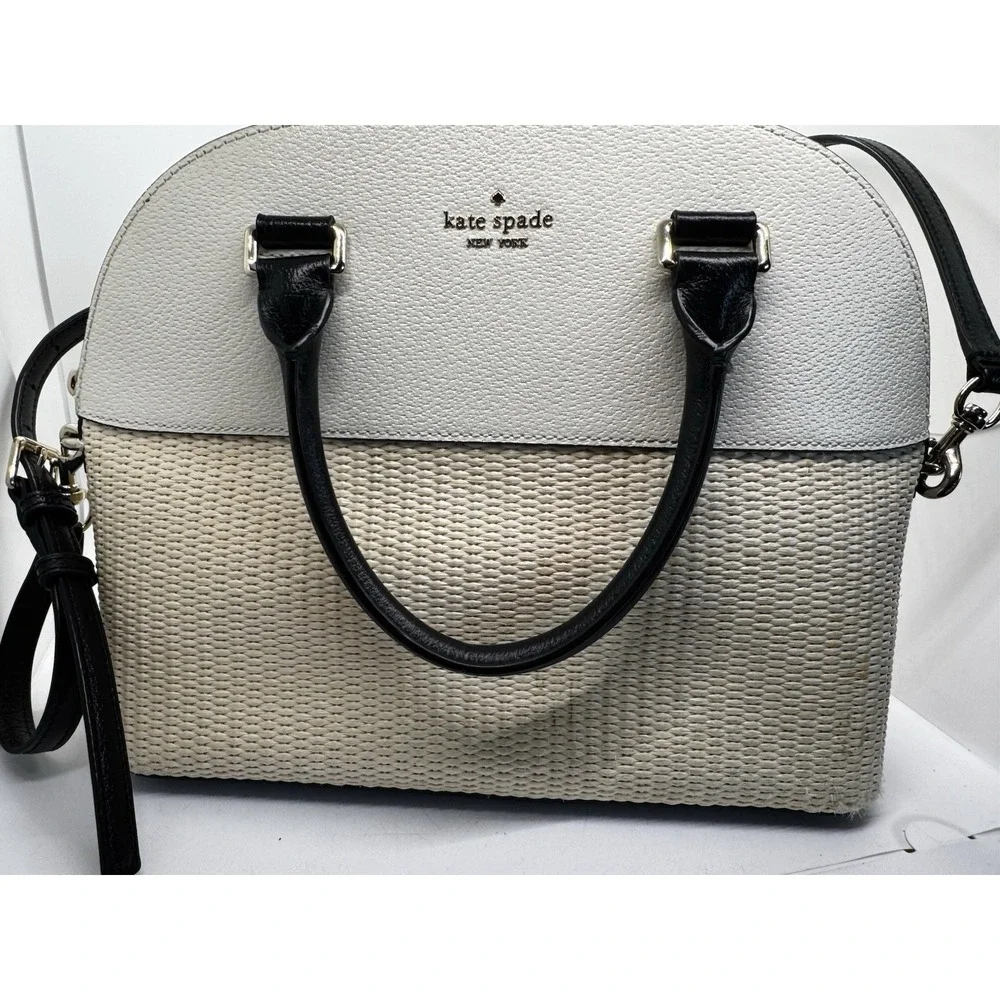 Women's Large Kate Spade New York Grove Street Straw Carli Satchel EUC PT4